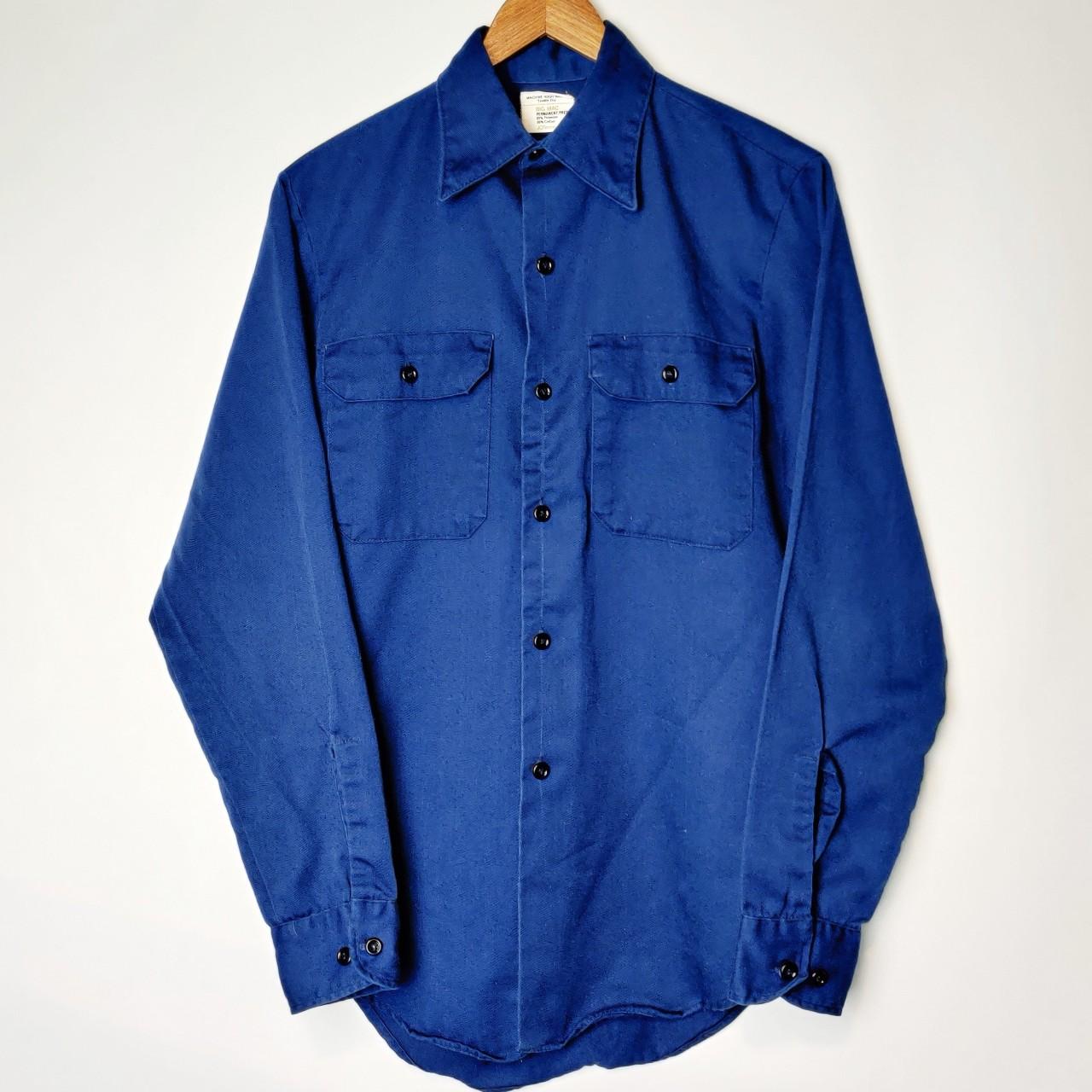 JCPenney Men's Blue and Navy Shirt Depop