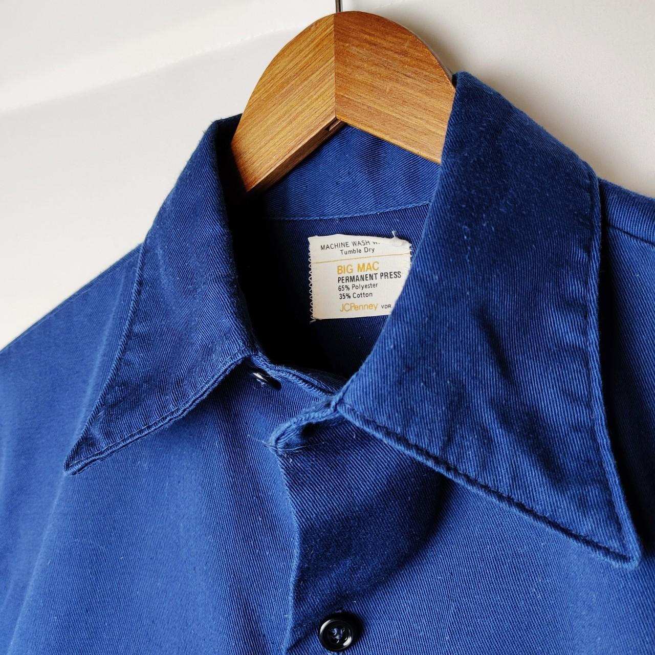 JCPenney Men's Blue and Navy Shirt Depop