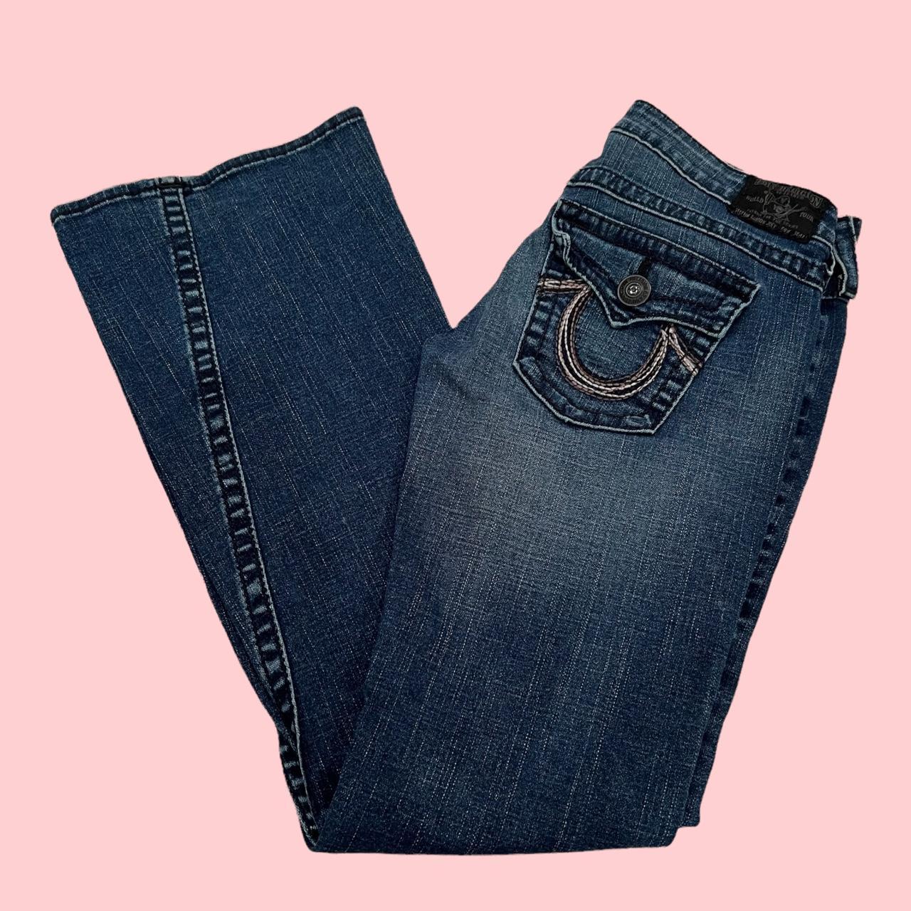 True Religion Women's Navy Jeans | Depop