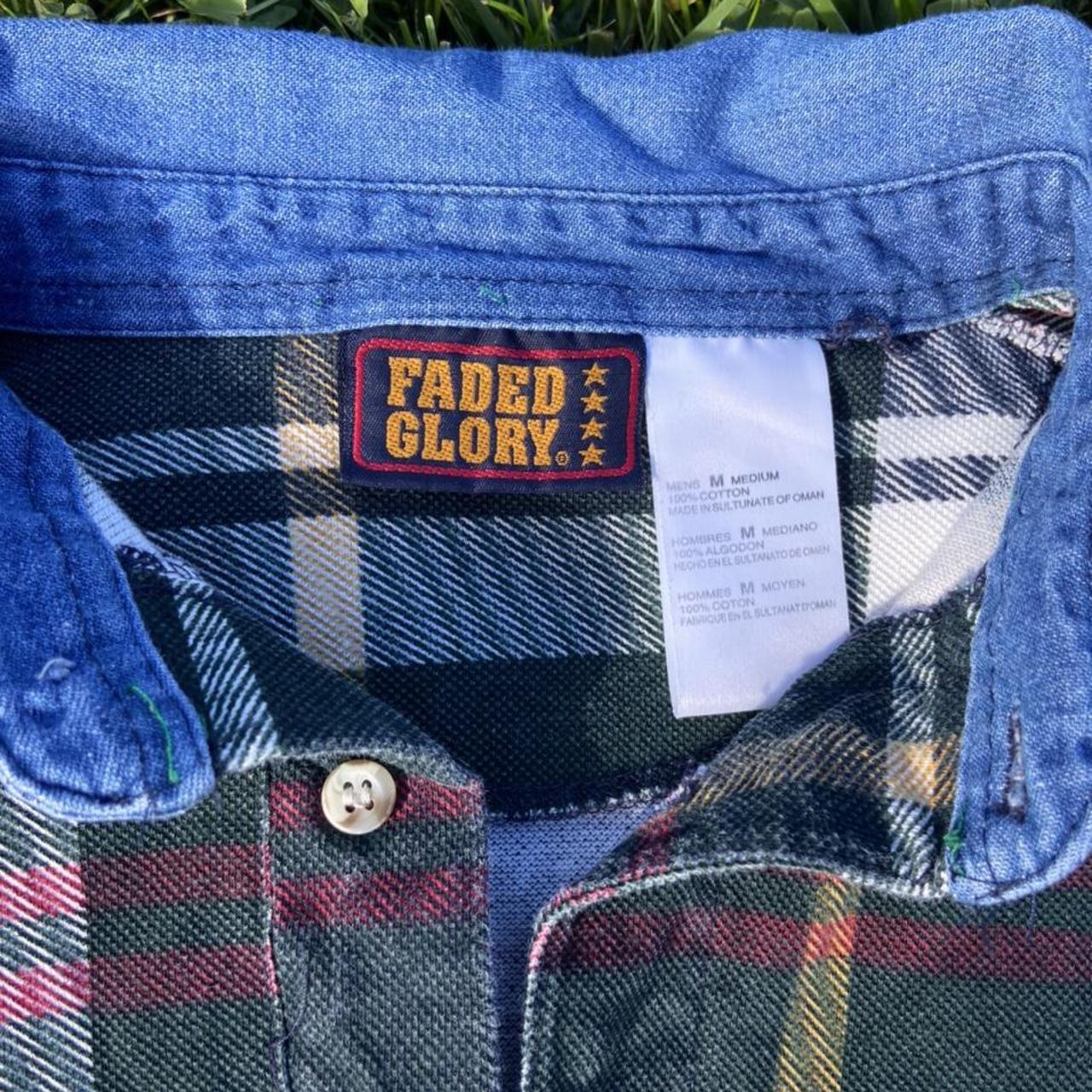 Plaid and Denim half button up shirt!! plaid body... Depop