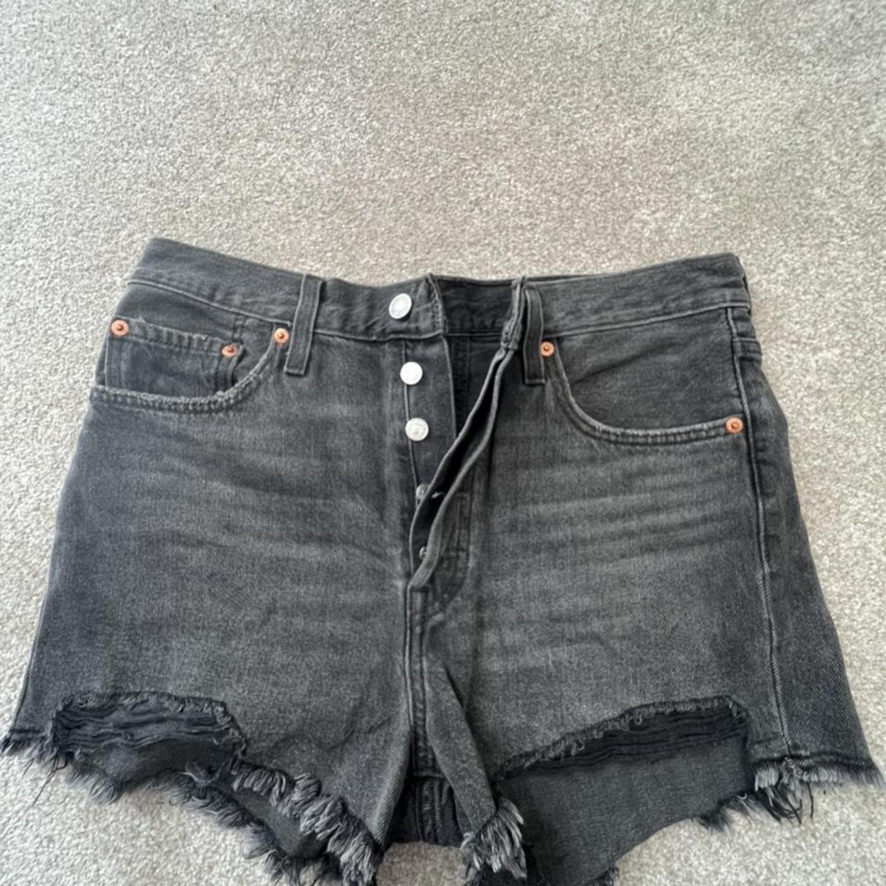 Levi’s Black Denim Shorts. Only worn a couple times,... - Depop