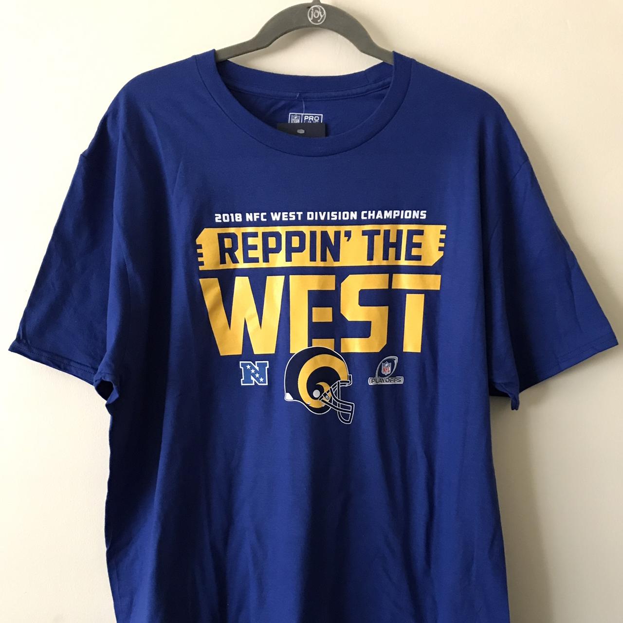 Men's NFL Team Apparel LA RAMS Blue Short Sleeve - Depop