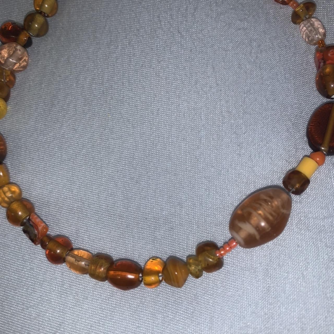 ⋆amber beaded choker⋆ ⋆length is approximately... - Depop