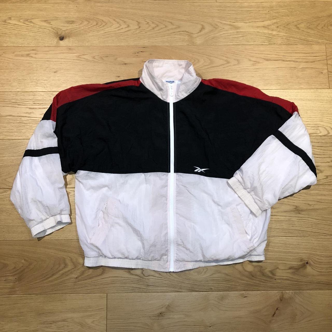 White with black and red trim retro 80’s/90’s unisex... - Depop