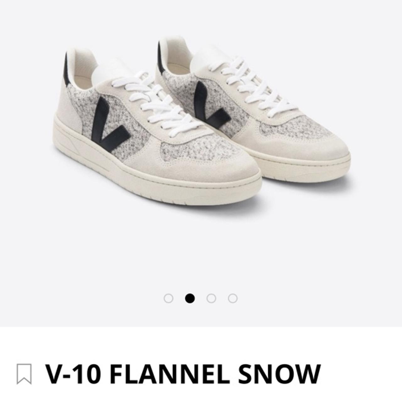 Veja v10 flannel snow natural clearance black