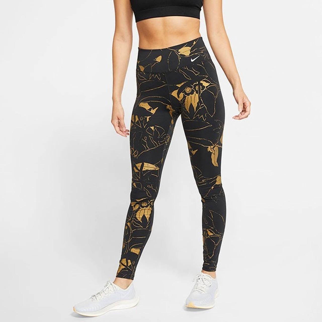 Nike Dri Fit Just Do It Black/Gold Leggings