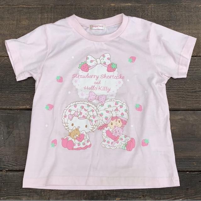 Sanrio Strawberry Shortcake Hello Kitty Collaboration T-shirt 90cm Pink  Ribbon