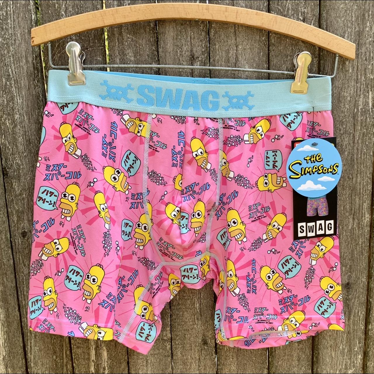 SWAG brand The Simpson's Holmer pink boxers - Depop