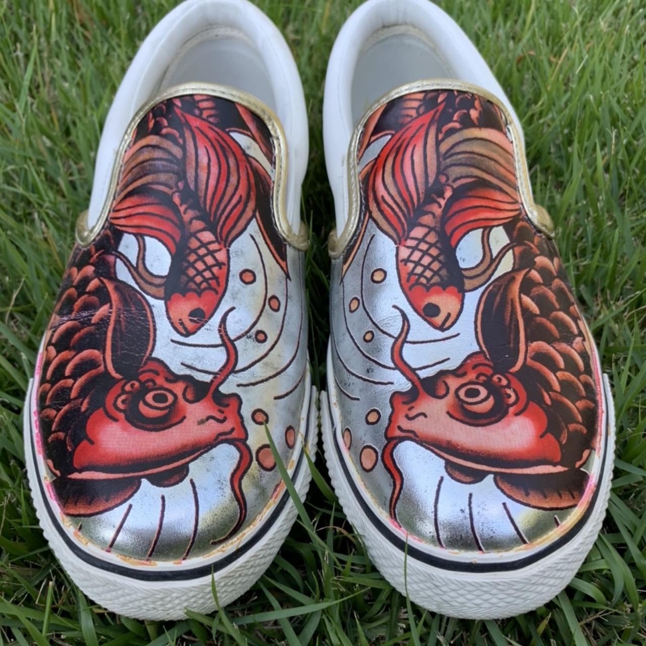 Y2K Ed Hardy Koi Fish slip on shoes.In great used... - Depop
