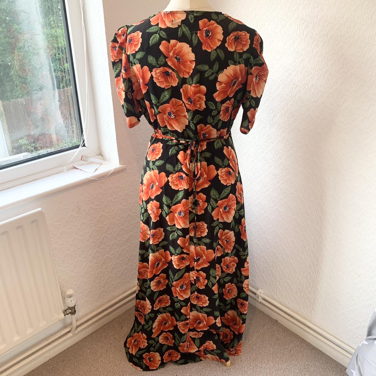 Missguided Women's Orange and Black Dress | Depop