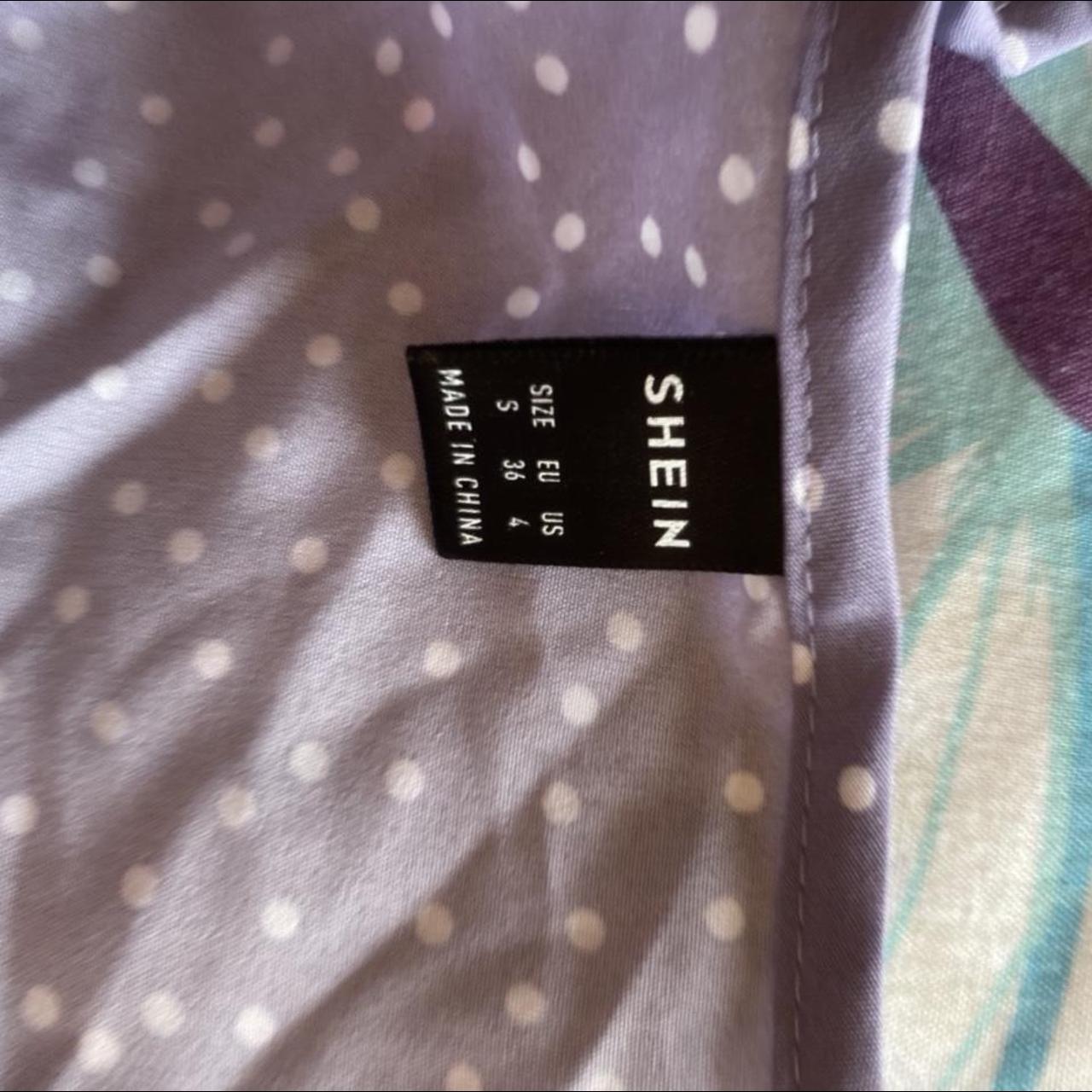 SHEIN Women's Purple and White Blouse | Depop