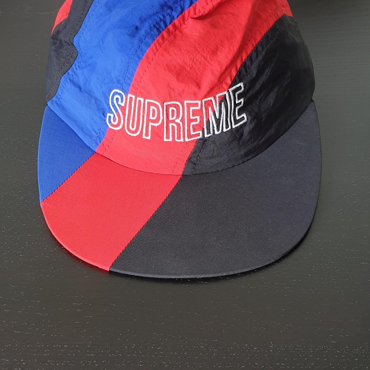 Supreme diagonal store stripe nylon hat