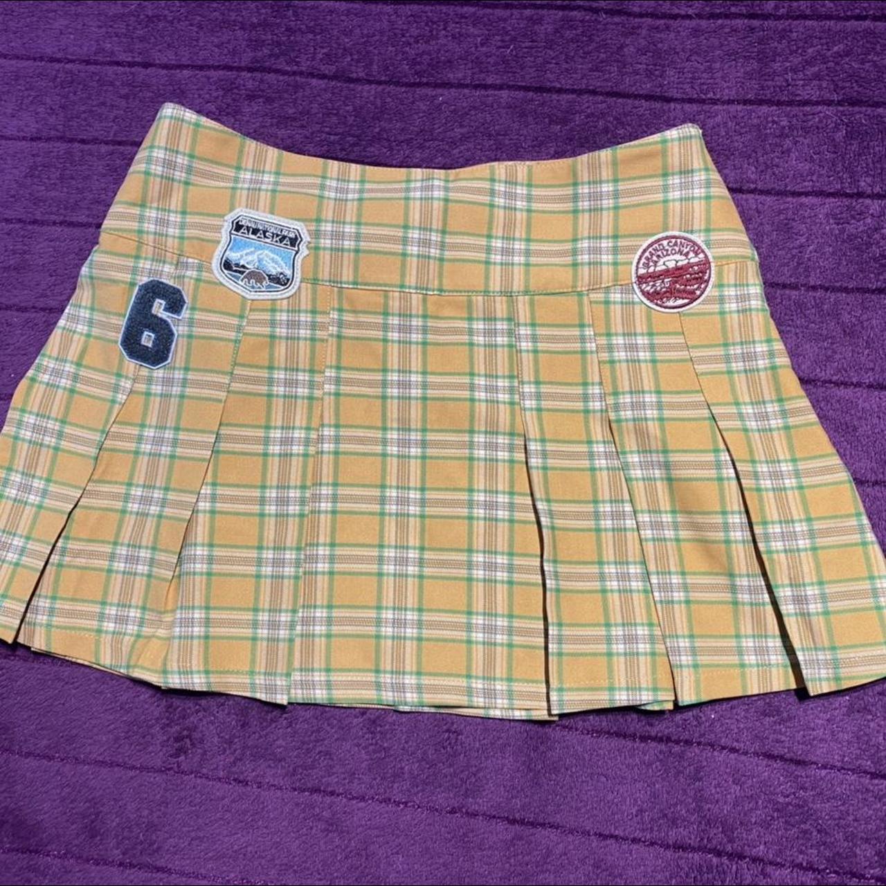 Urban Outfitters Women's Yellow and Green Skirt Depop