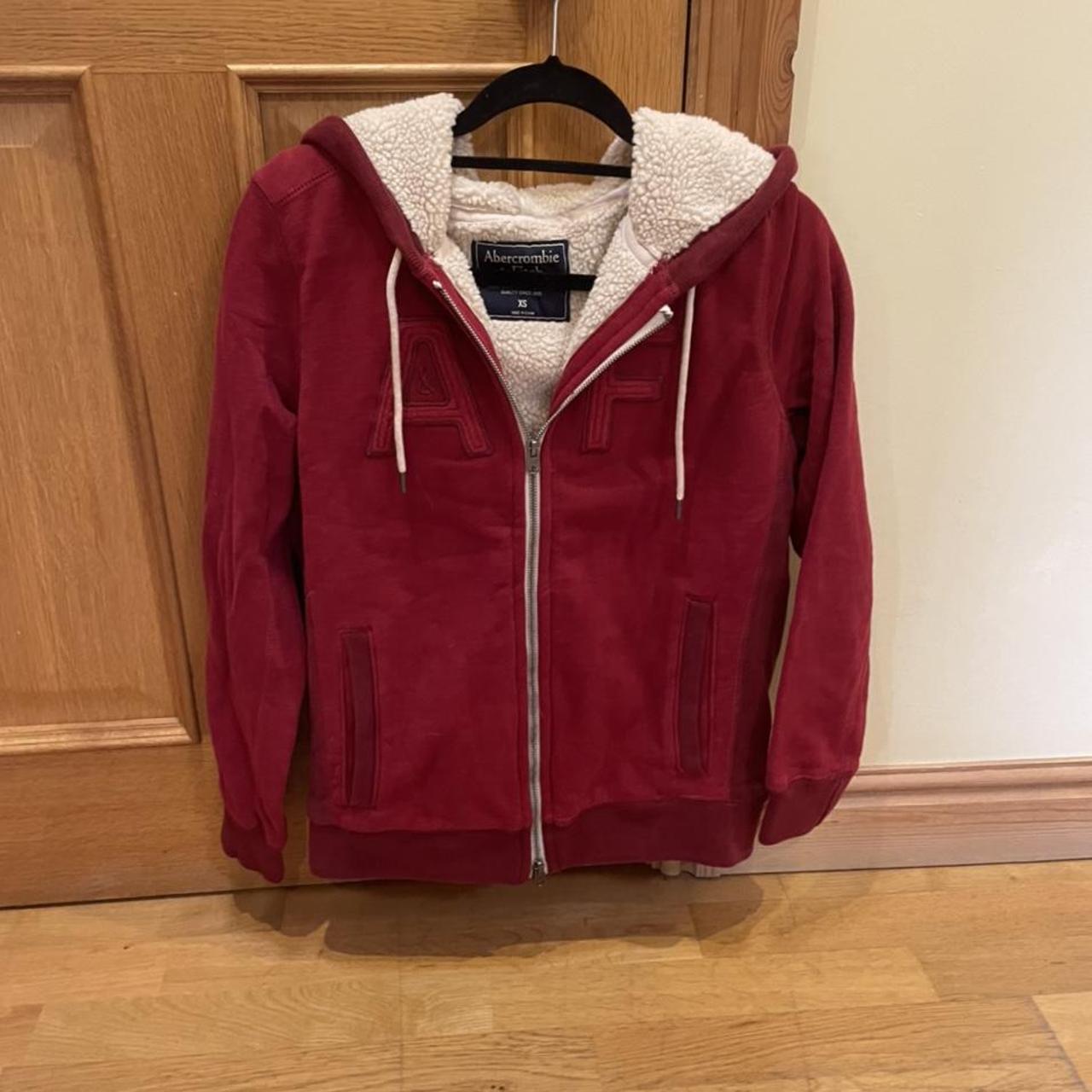 Abercrombie & Fitch Men's Red Hoodie Depop
