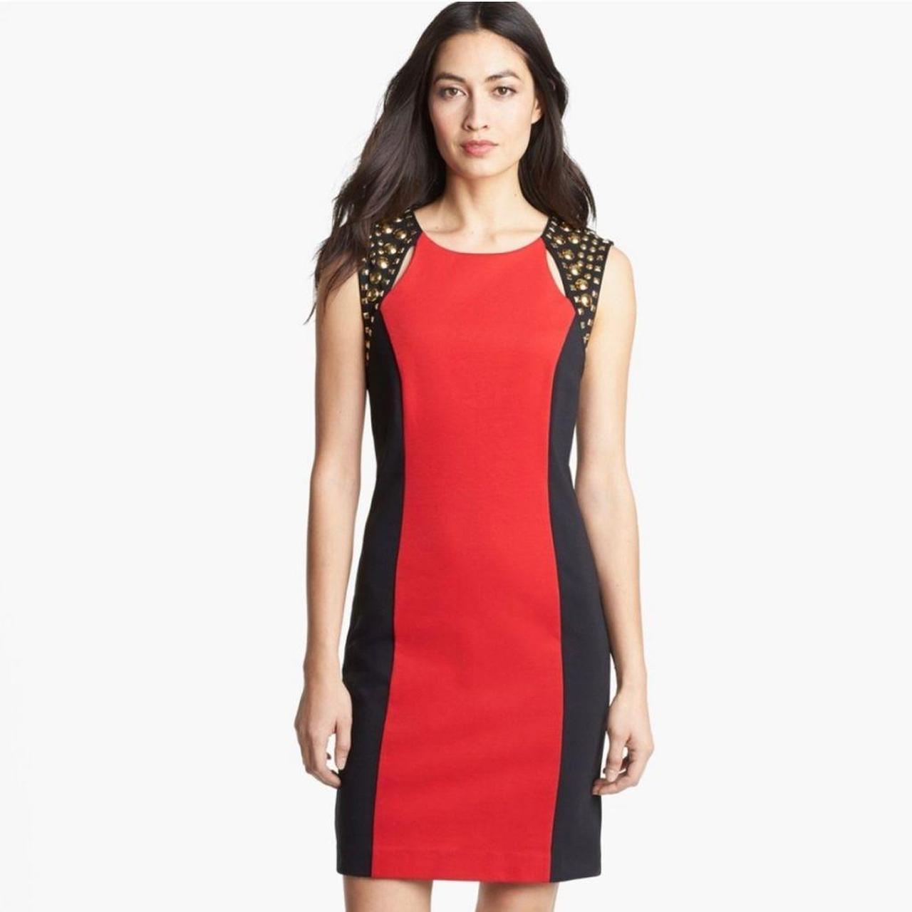 MICHAEL Michael Kors Women's Red and Gold Dress | Depop