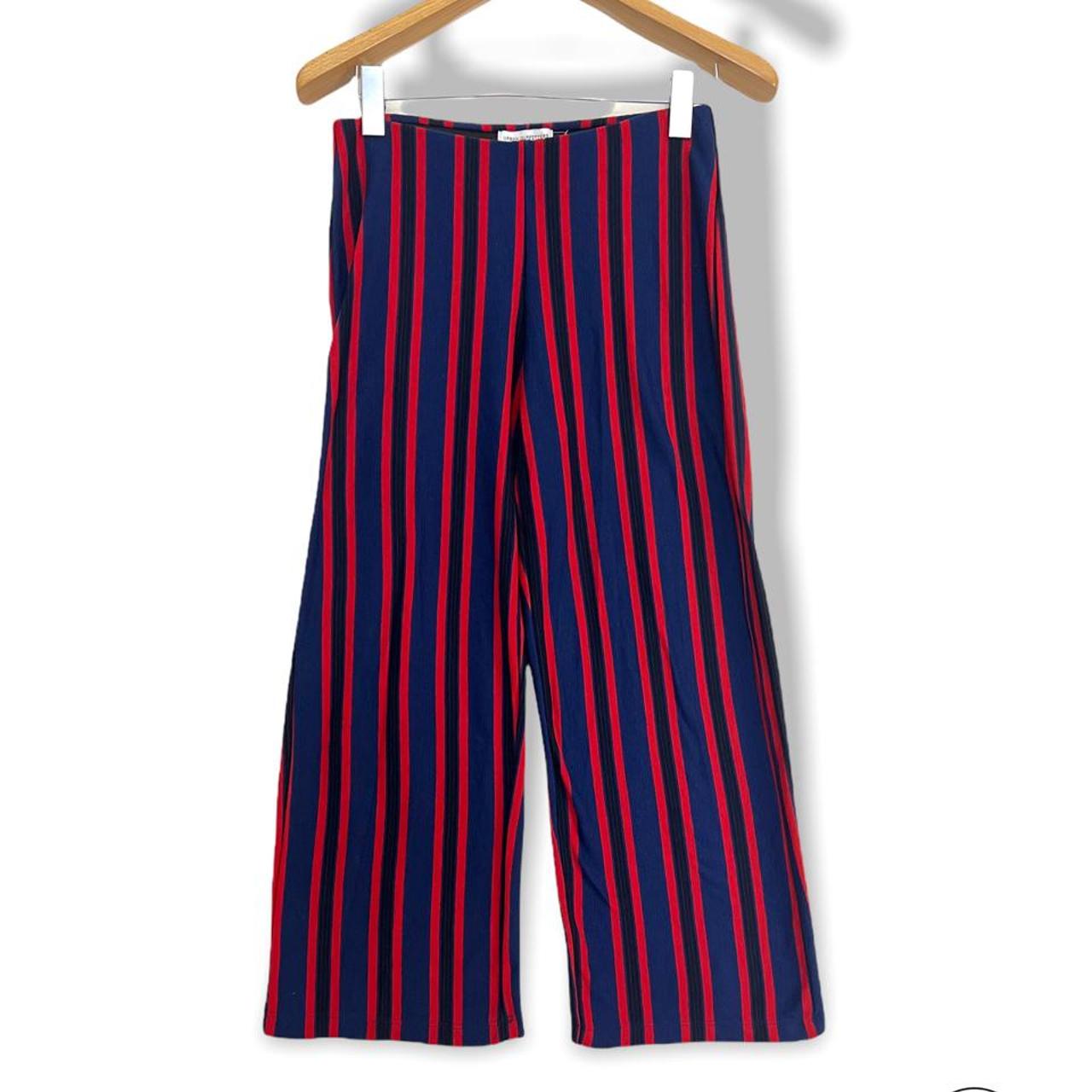 Urban outfitters bold striped navy red wide leg... - Depop