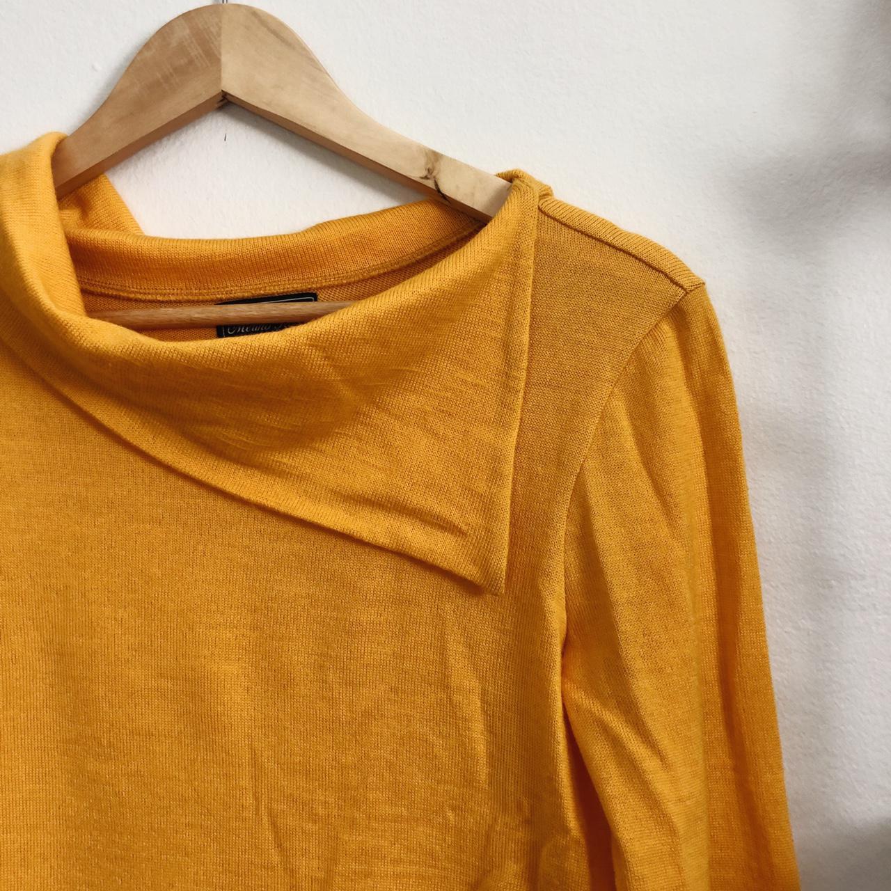 Bright yellow merino wool long sleeve top. Size... - Depop