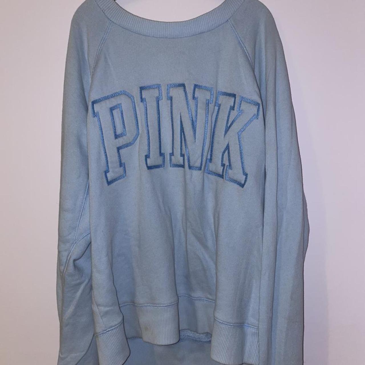 Victoria's Secret Women's Blue Sweatshirt | Depop