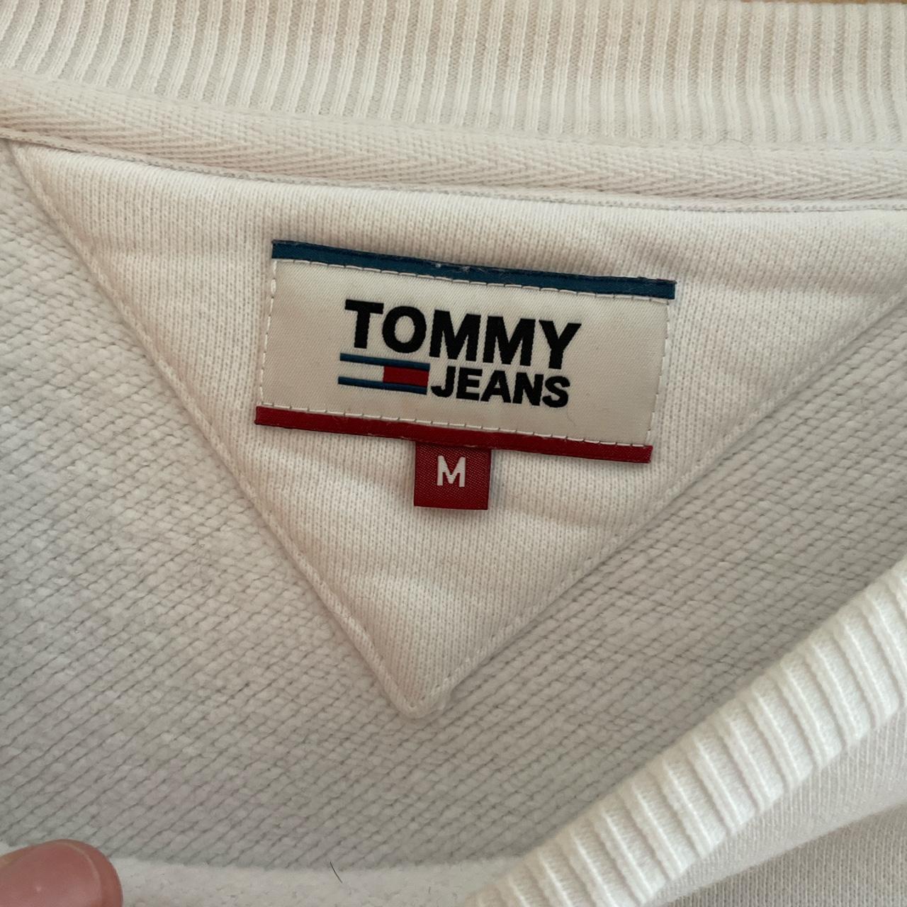 Tommy Hilfiger Men's White and Red Sweatshirt | Depop