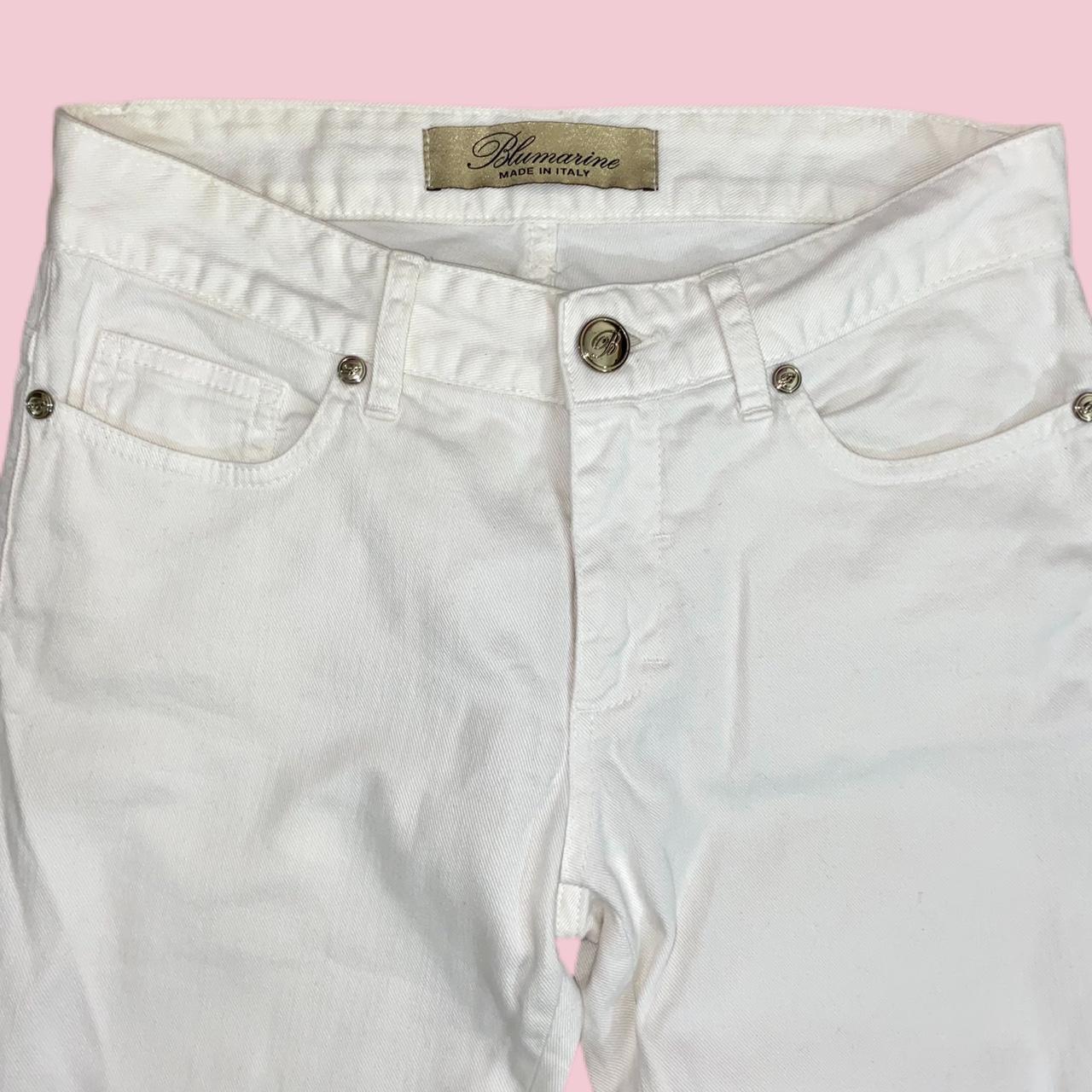 Blumarine Women's White Jeans | Depop