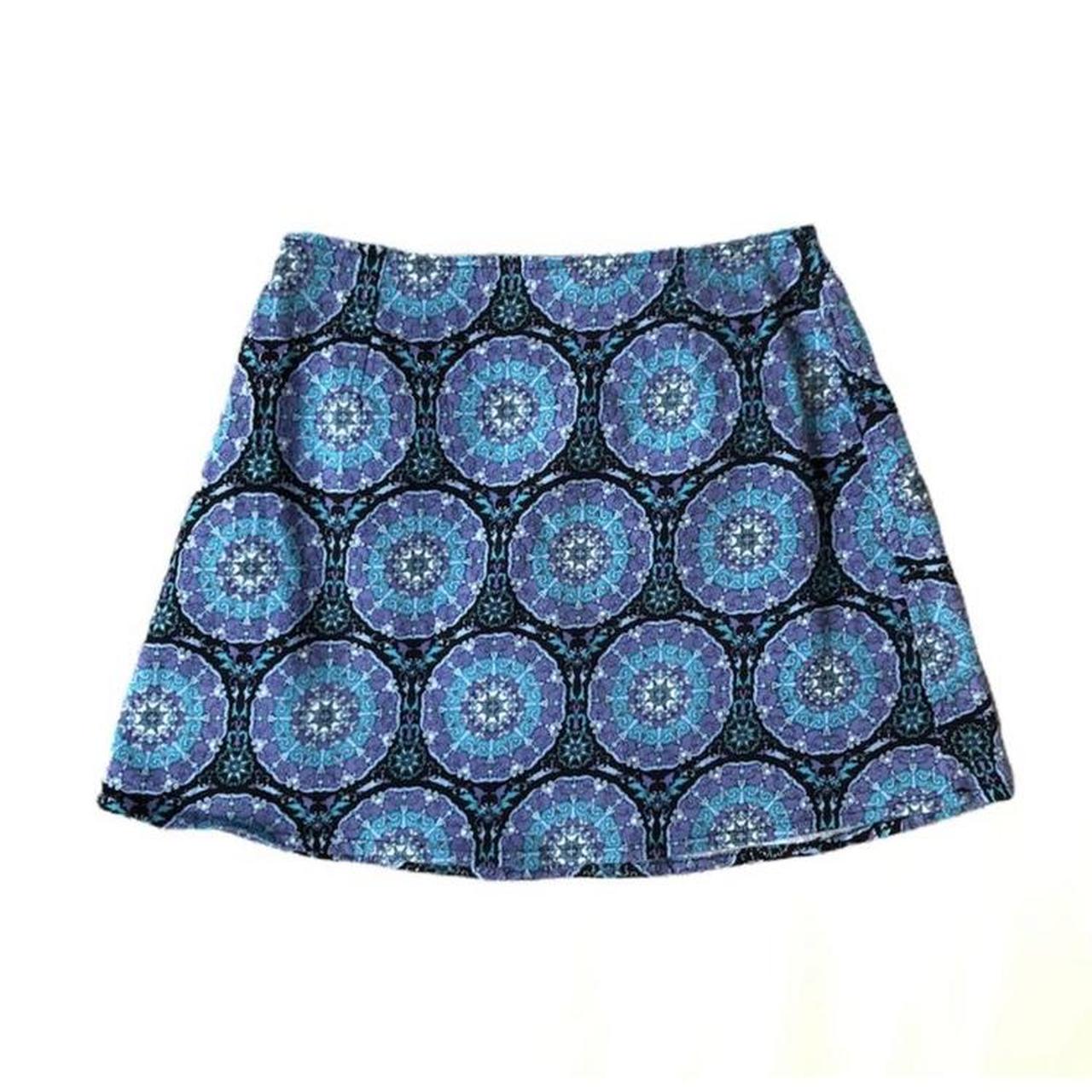 Y2K psychedelic Mandela pattern mini skirt - Depop