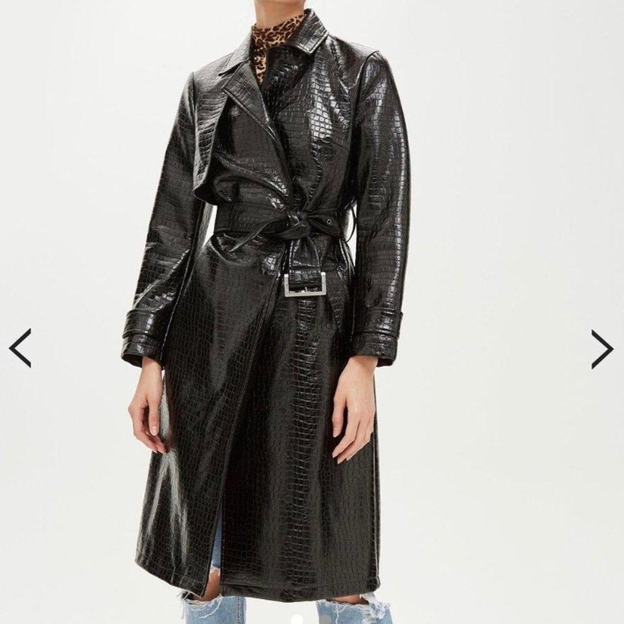 black croc trench coat