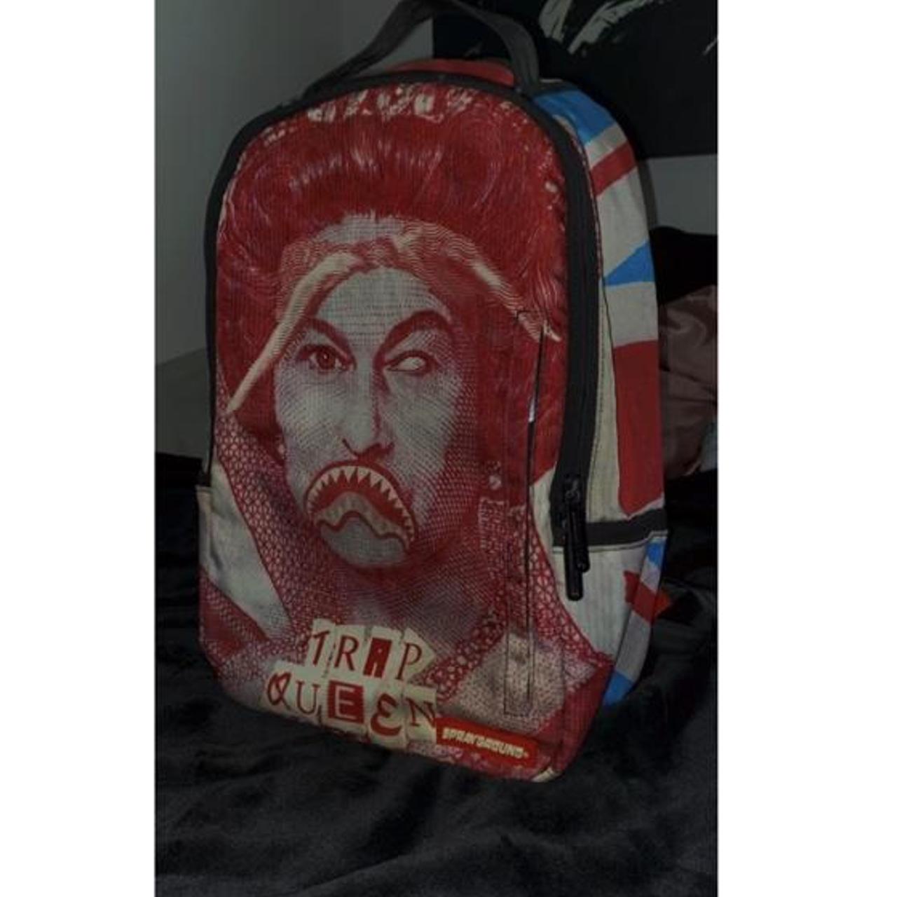 Sprayground Red and White Bag Depop