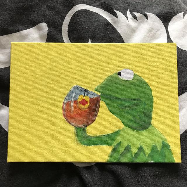 kermit the frog acrylic painting