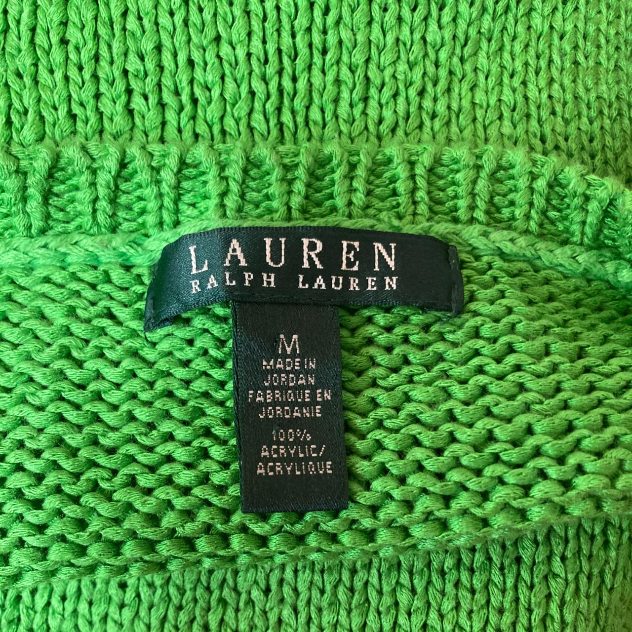 green crewneck knitted sweater by ralph lauren size... - Depop