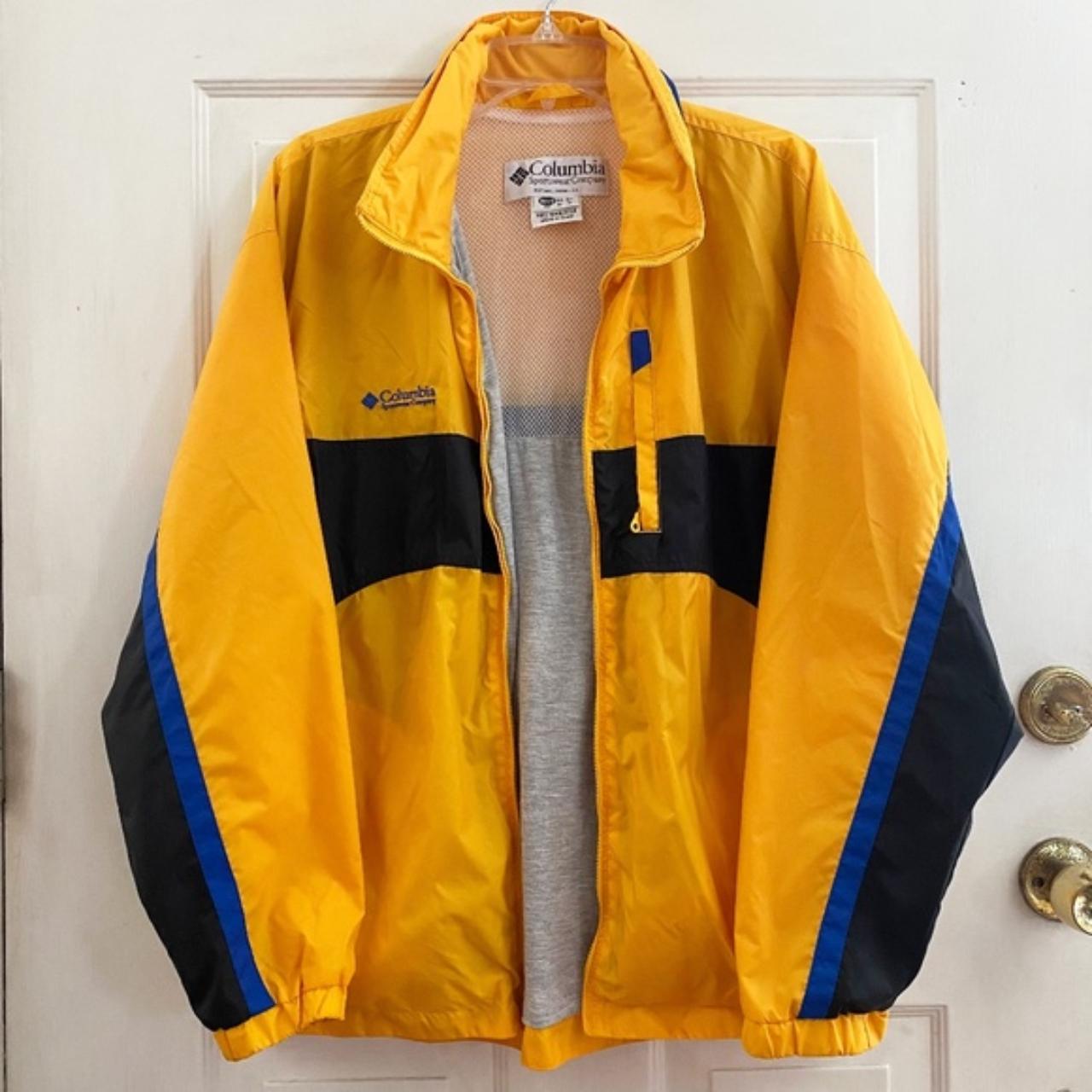 Columbia Sportswear Men's Yellow and Blue Jacket | Depop