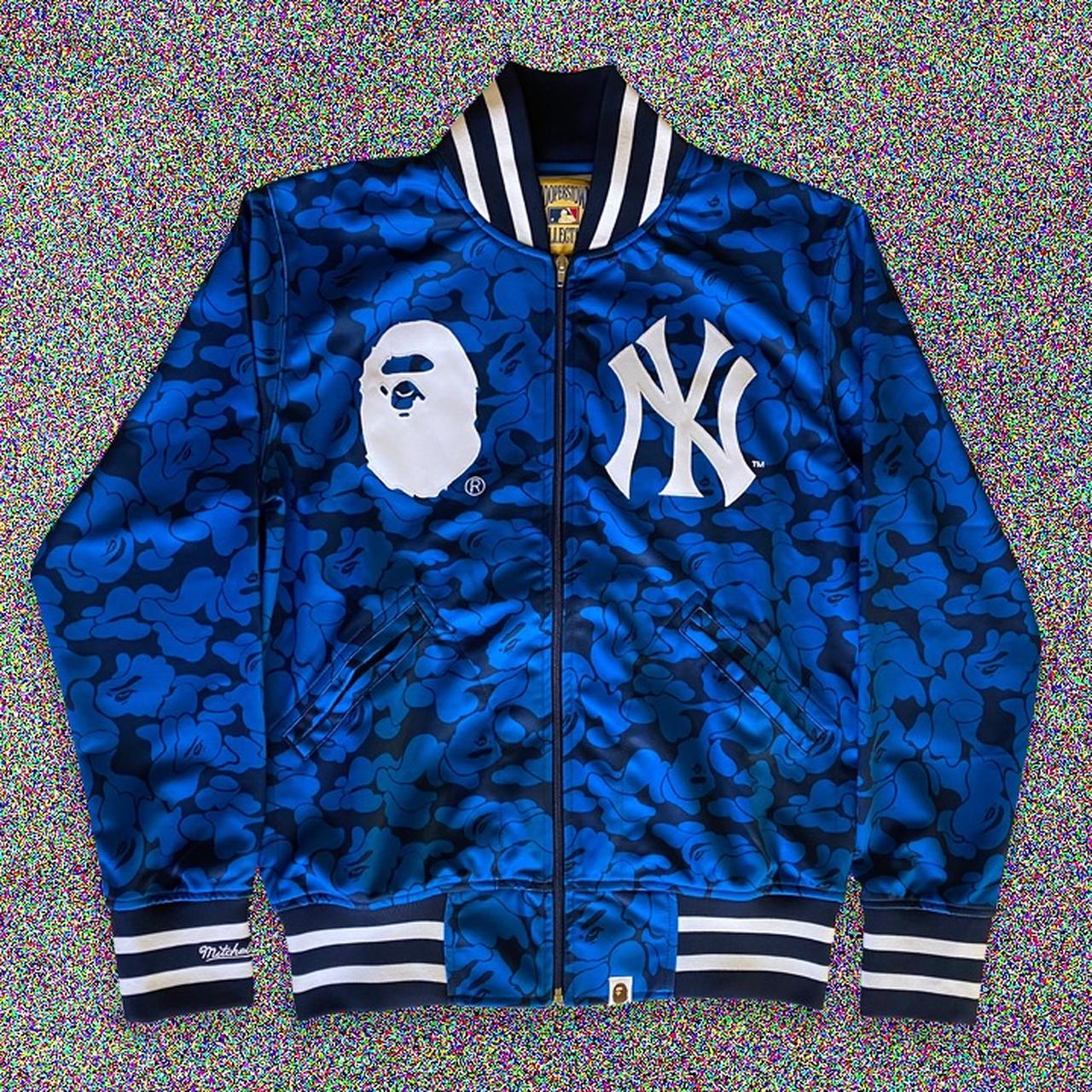 Buy BAPE x Mitchell & Ness Dodgers Jacket 'Blue' - 0039