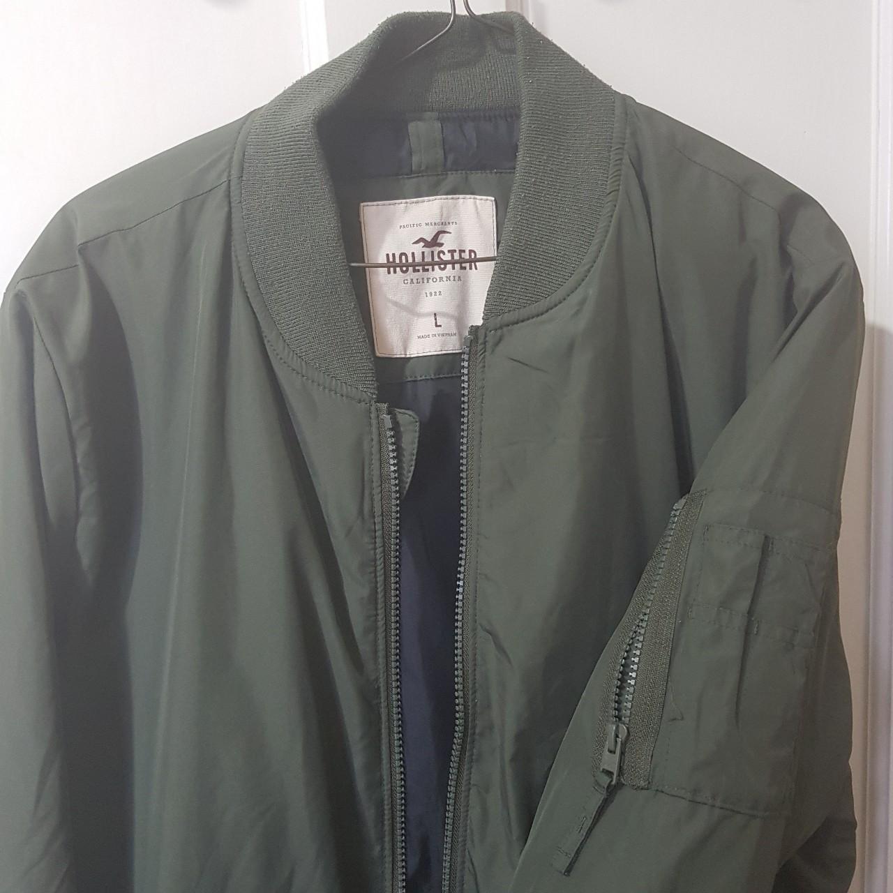 Hollister green shop bomber jacket