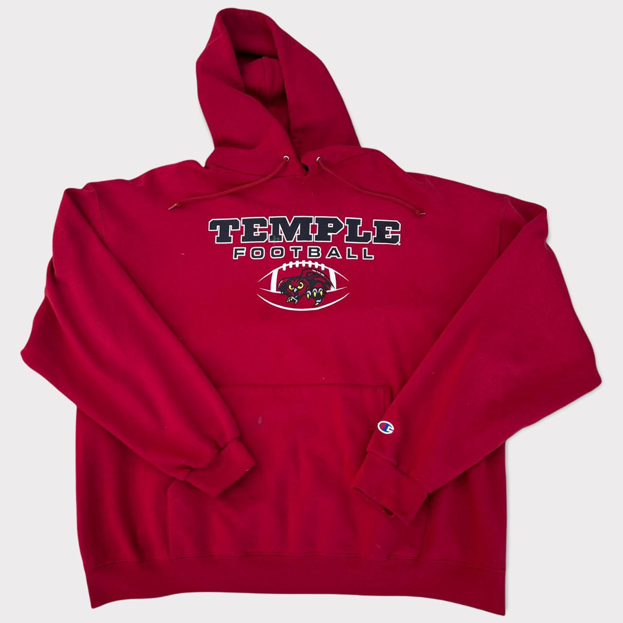 Vintage Temple University Champion Pullover Hoodie.... - Depop