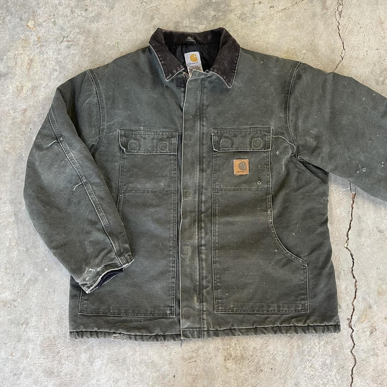 Vintage distressed Carharrt jacket - Depop