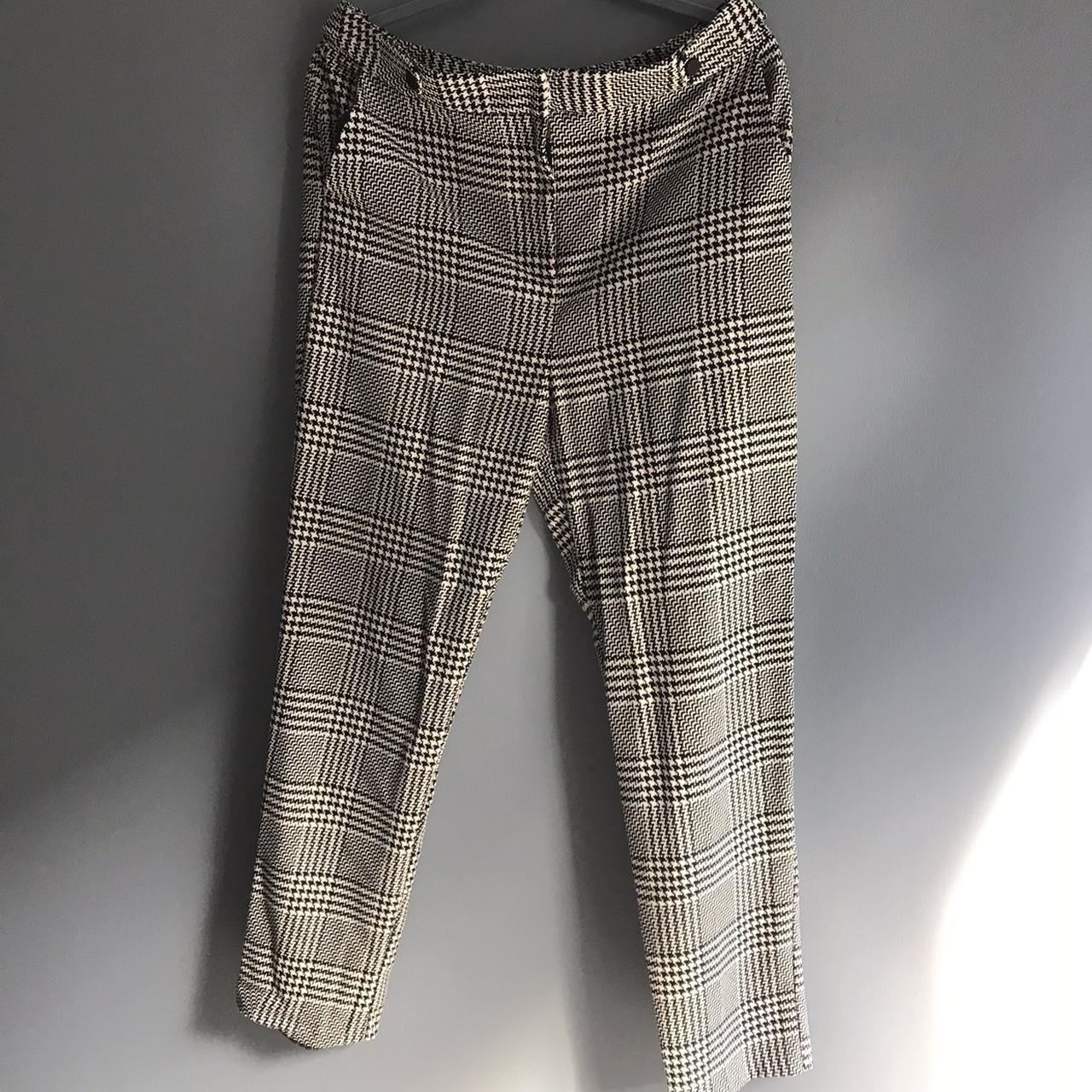 TOPSHOP Brown Mixed Check Slouch Trousers | Lyst