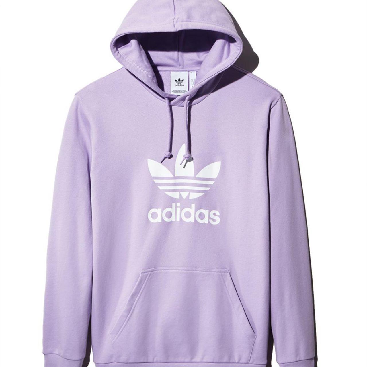 Adidas Lavender Trefoil Hoodie Brandy new in. Depop