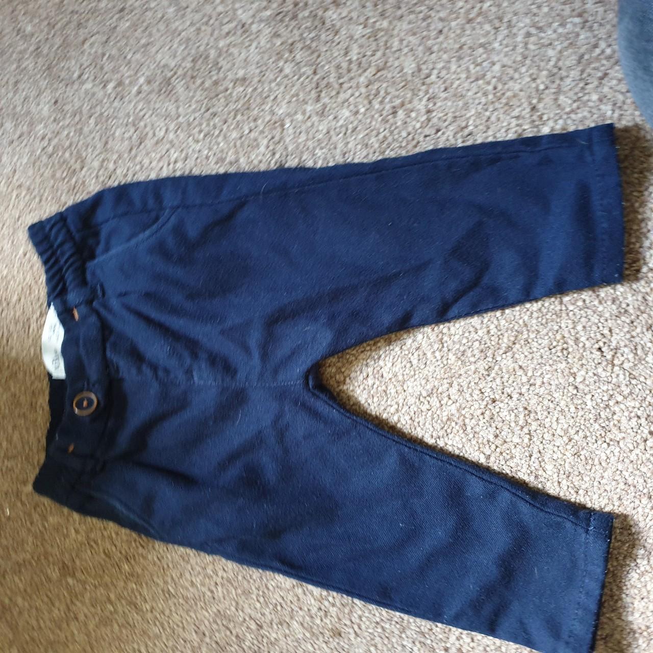 Baby boy navy trousers with elasticated waist from... Depop