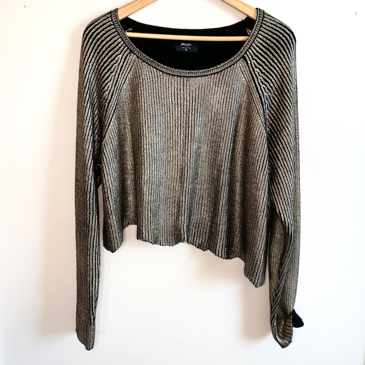 Nasty Gal Metallic Knit Cover Up Nasty Gal Black Shoulder Pad