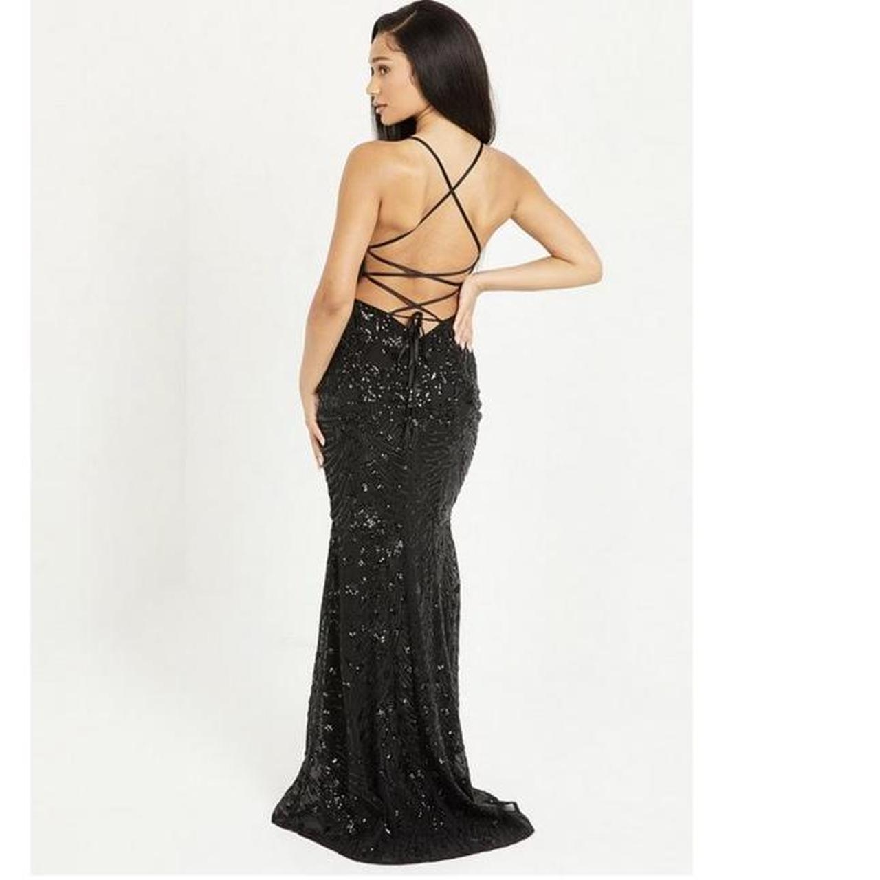 Black sequin prom dress, sweetheart neckline with... - Depop