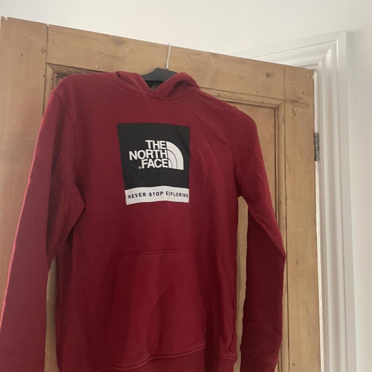 red the north face hoodie