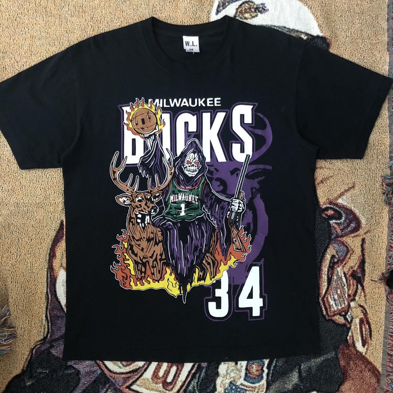 Warren Lotas Milwaukee Bucks NBA Graphic Tee Size - Depop