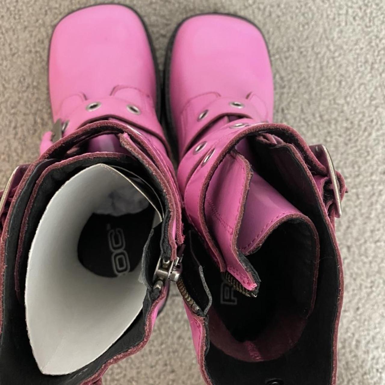 ROC Australia pink buckle boots! Side zipper, size... Depop