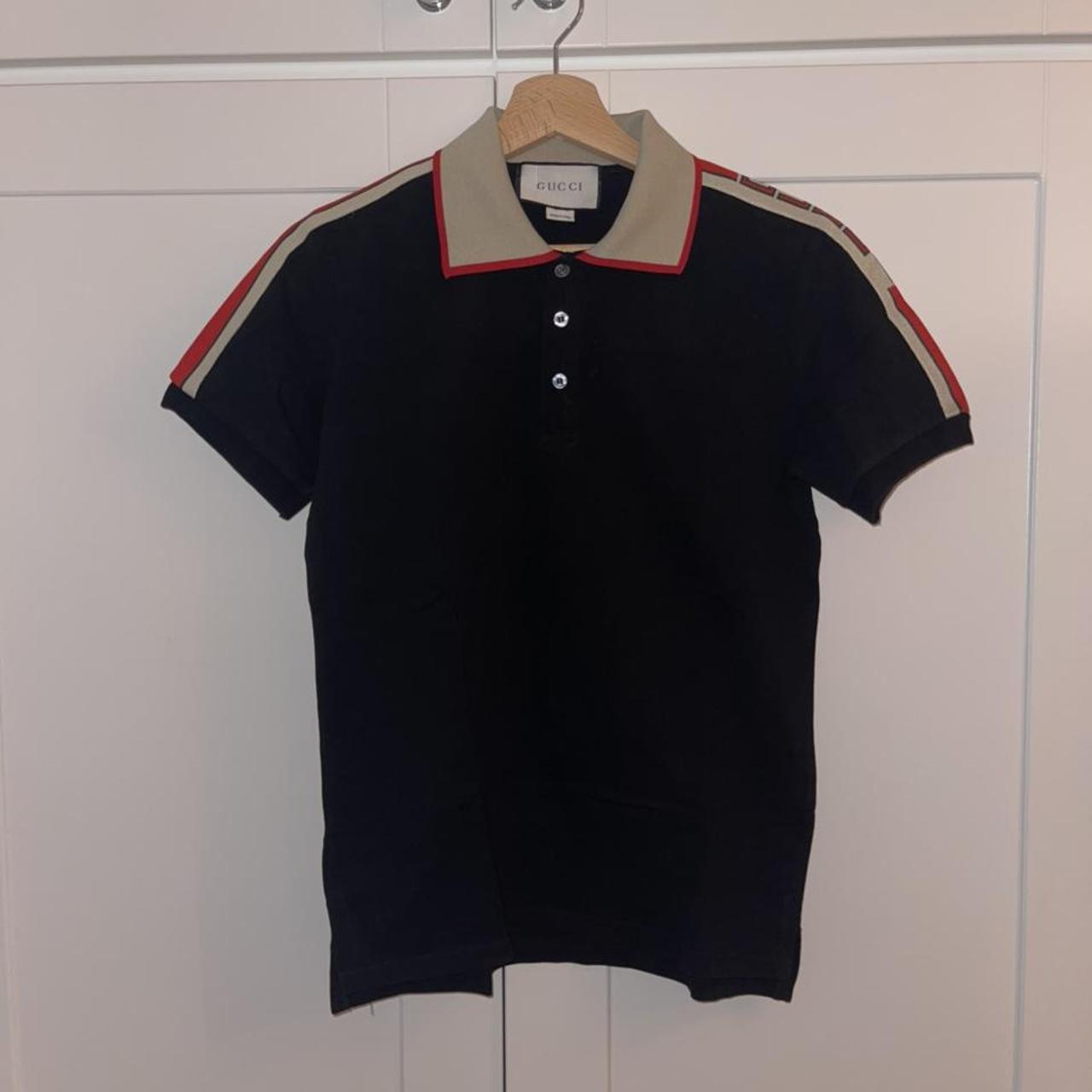 Gucci black polo. Only worn a handful of times.... - Depop