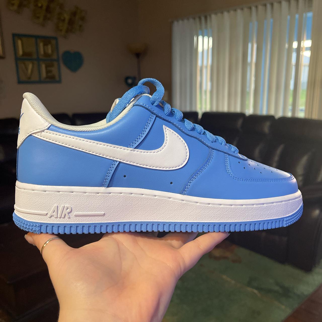 2003 Nike Air Force 1 Mid White University Blue - Depop