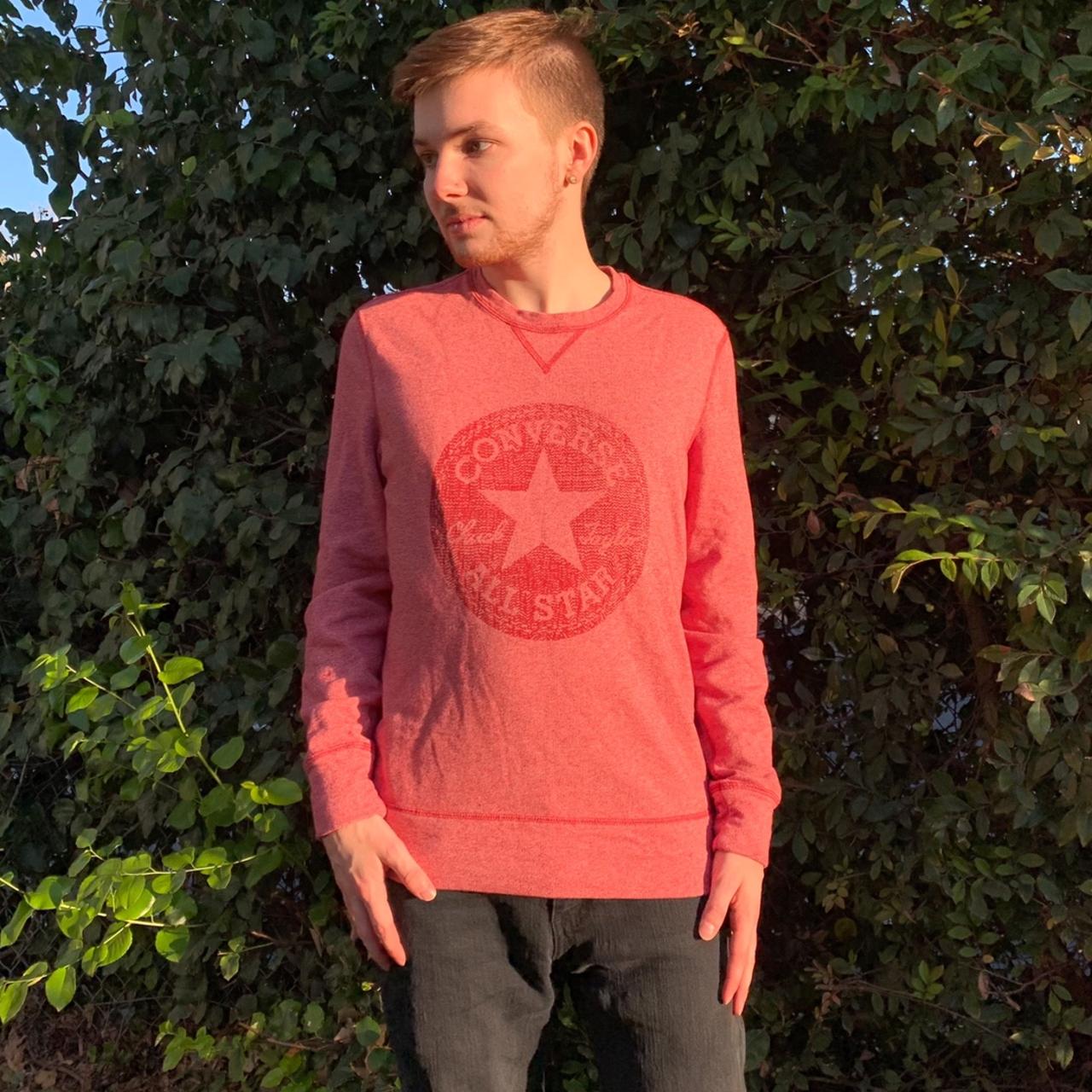 Converse Men's Pink and Red Jumper