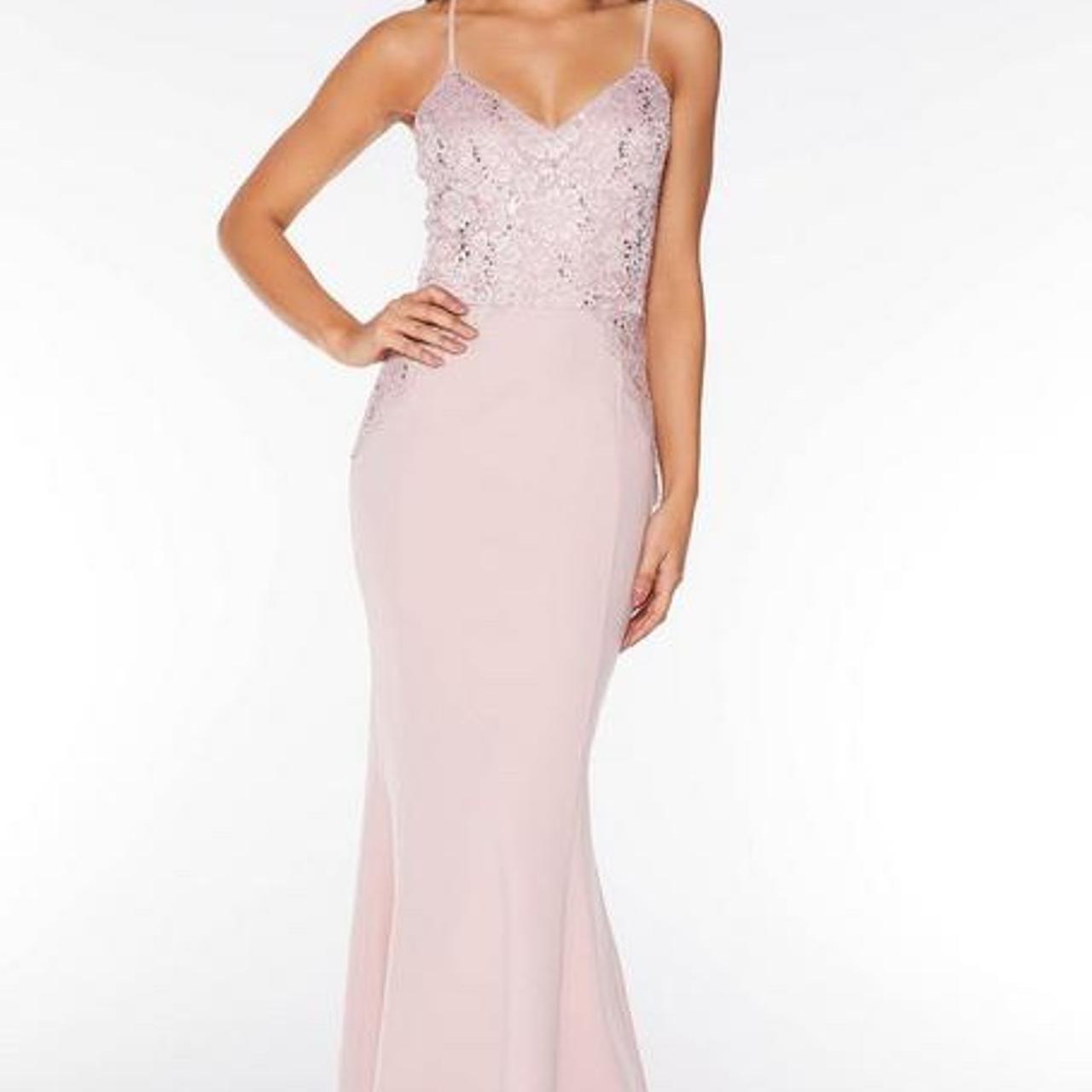 quiz blush pink sequin lace maxi dress