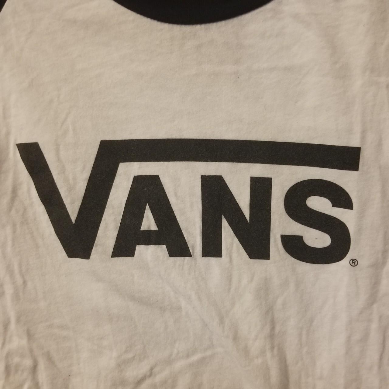 Vans Logo 3/4 Sleeve Shirt. Size large, baseball... - Depop