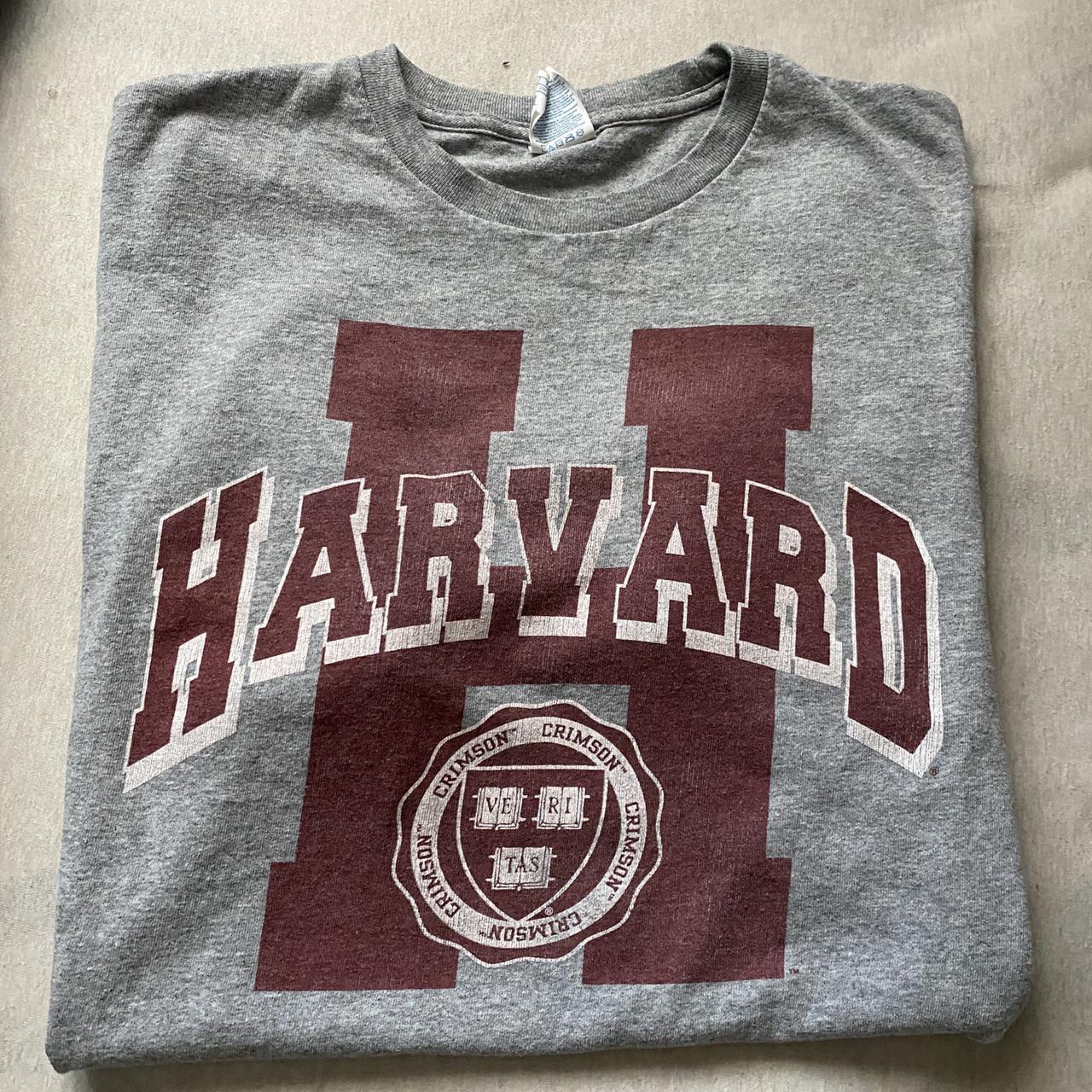 washed harvard graphic tee // great condition,... - Depop