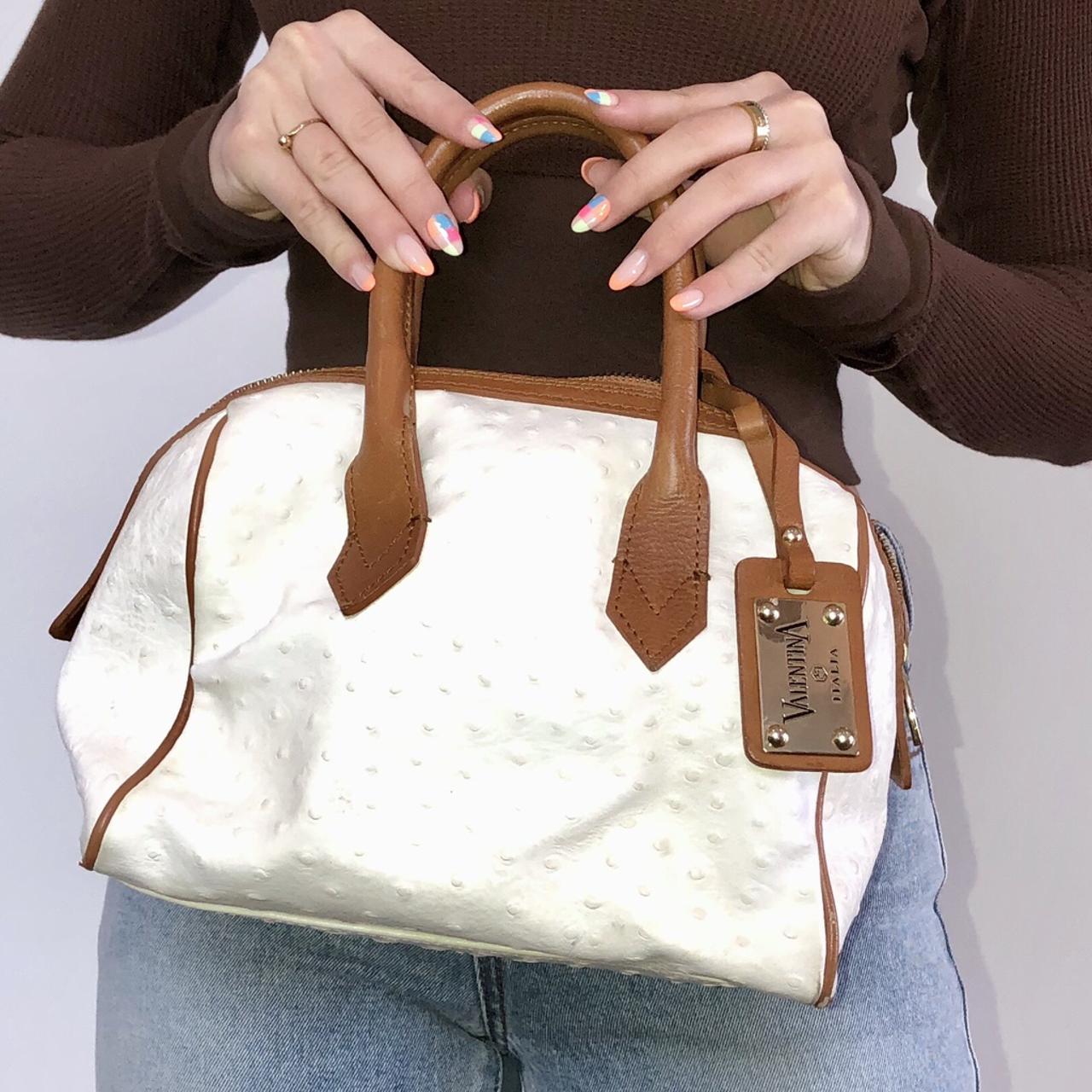 Valentina white ostrich Crossbody hot purse