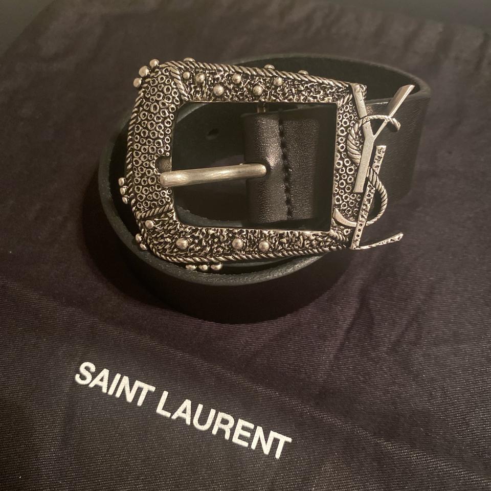 Saint Laurent YSL Monogram Leather Belt *SMOKE FREE - Depop